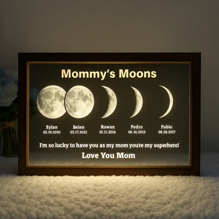 Personalized Moon Phase Display Custom Night Light