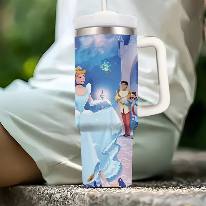 Cinderella 40oz Insulated Tumbler With Handle And Straw