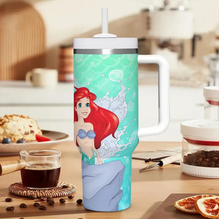 Ariel Princess 40oz Insulated Tumbler With Handle