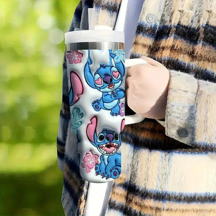 Stitch Themed 40oz Tumbler With Handle