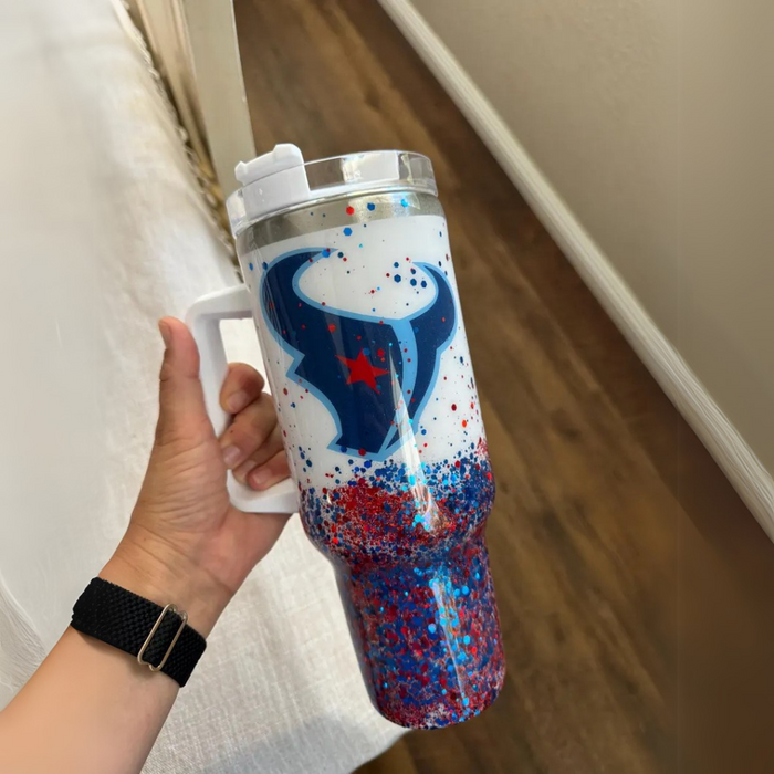 Football Team Houston Texans Theme Printed Tumbler