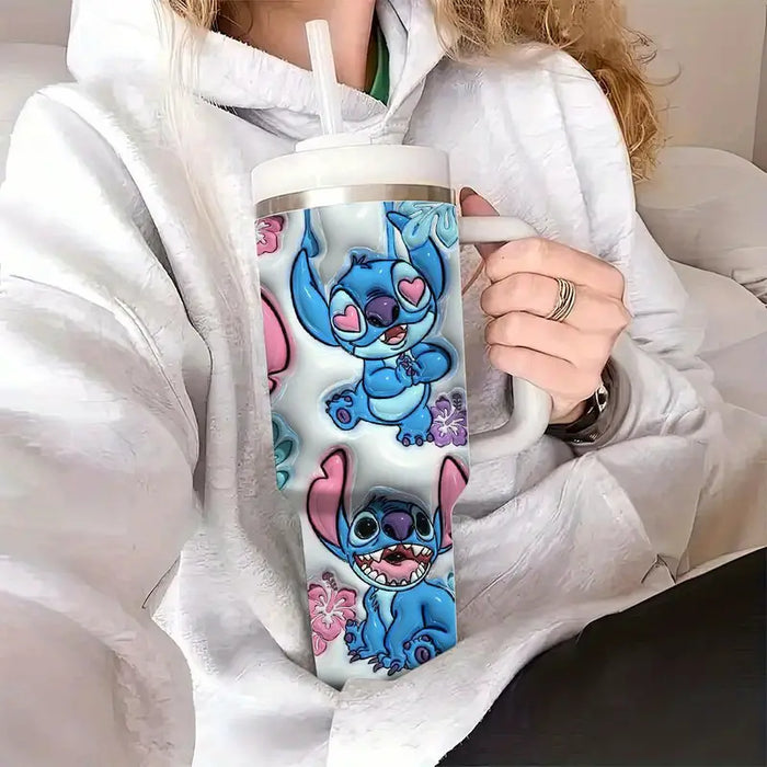 Stitch Themed 40oz Tumbler With Handle