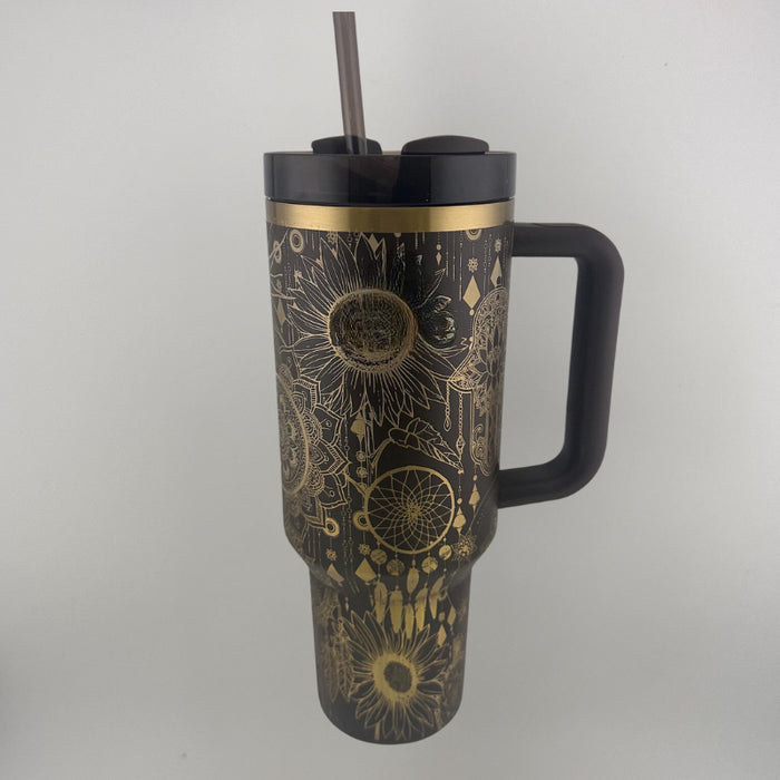 40oz Insulated Tumbler With Sunflower