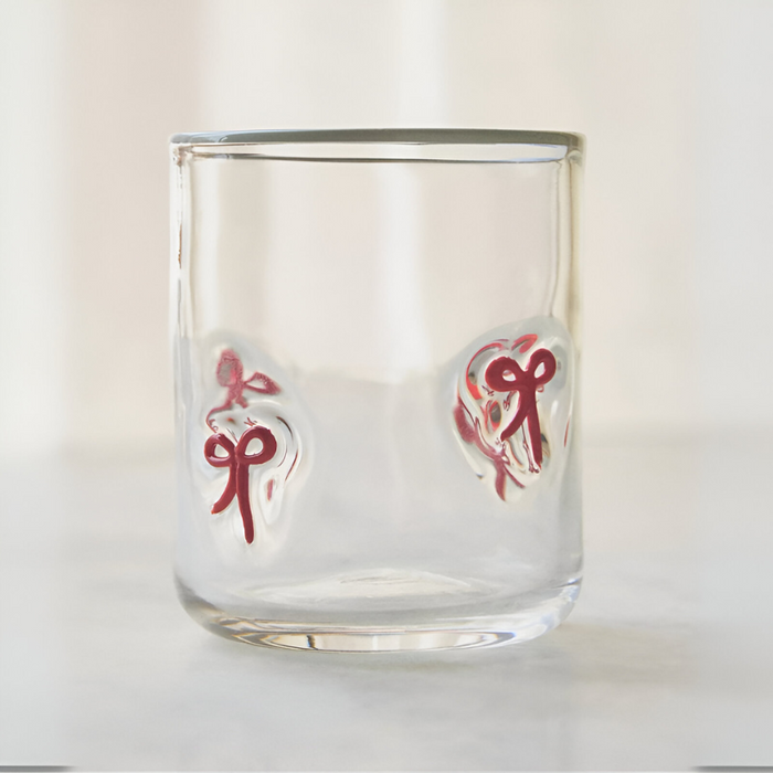 Clear Tumblers With Bow Design