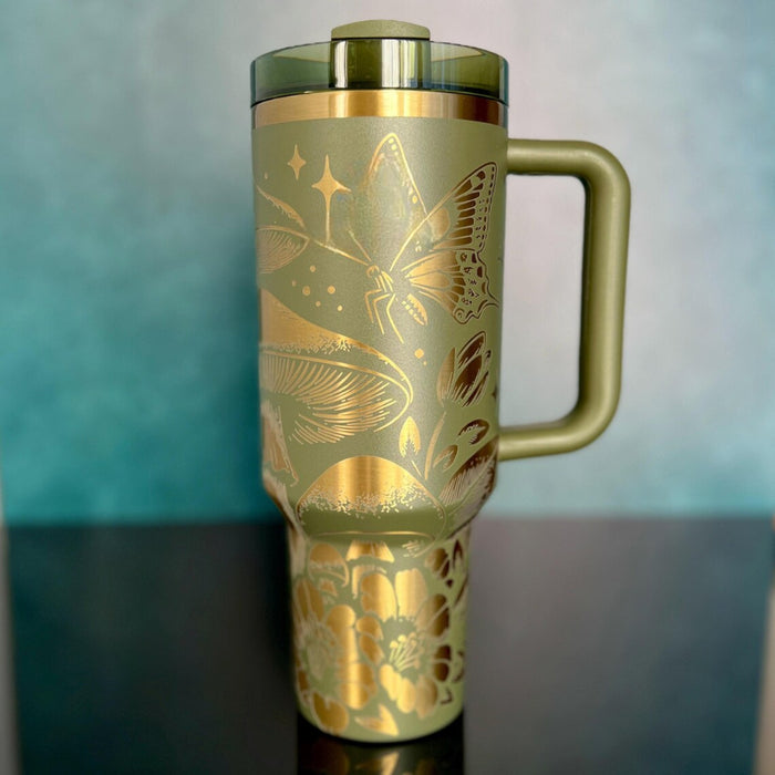 Nature Inspired Customised 40oz Tumbler With Handle