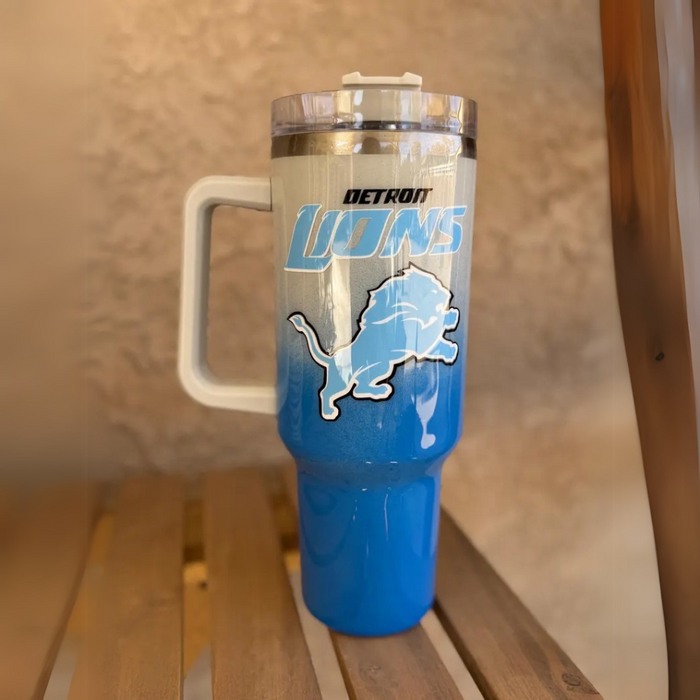 Detroit Lions Football Team Logo Printed Insulated Tumbler