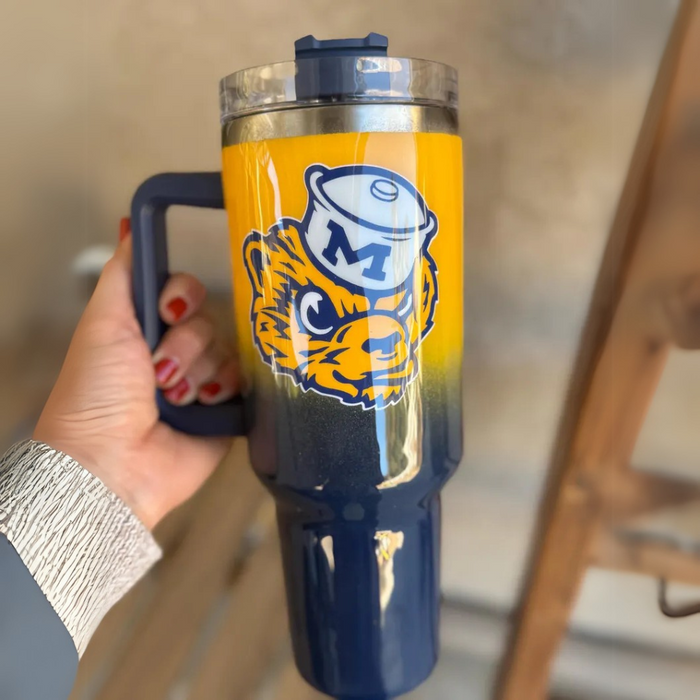 Michigan Wolverines Team Theme Printed Tumbler