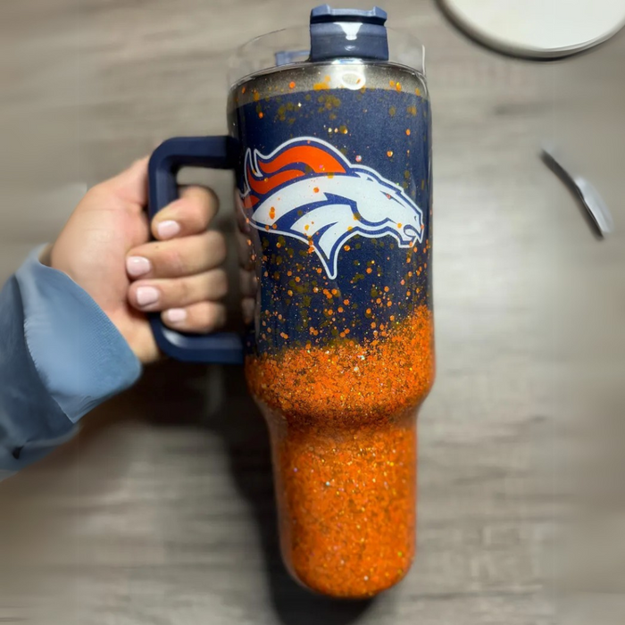 Denver Broncos Football Team Theme Printed Tumbler