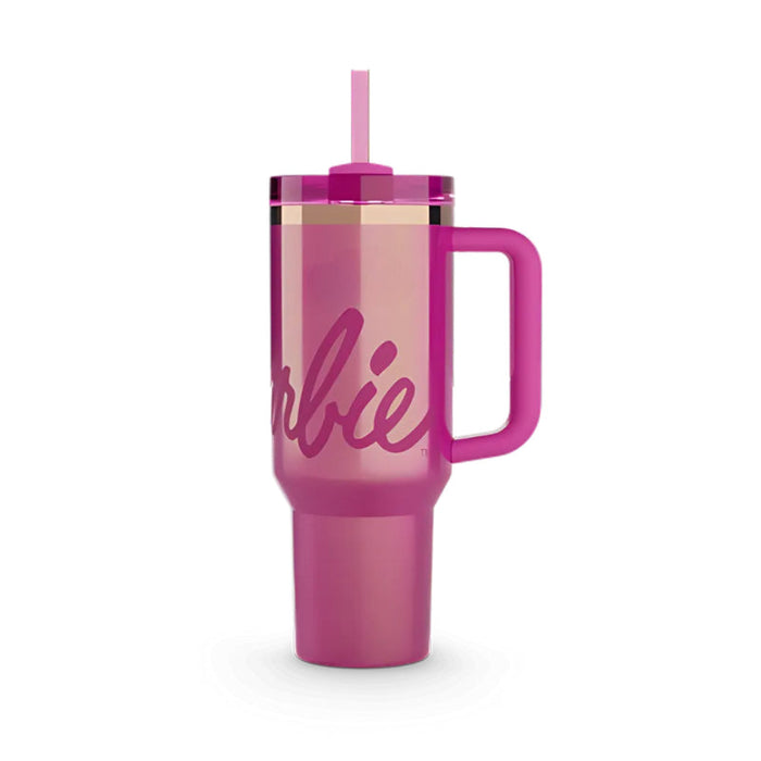 Barbie Inspired Tumbler With Handle And Straw