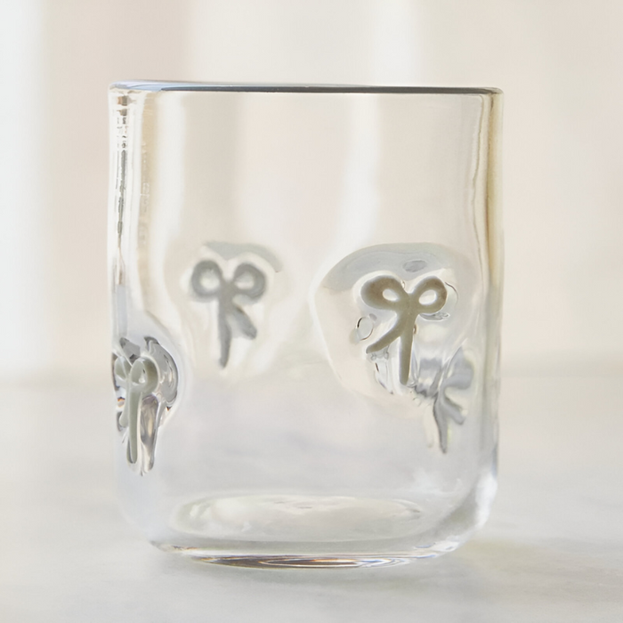 Clear Tumblers With Bow Design