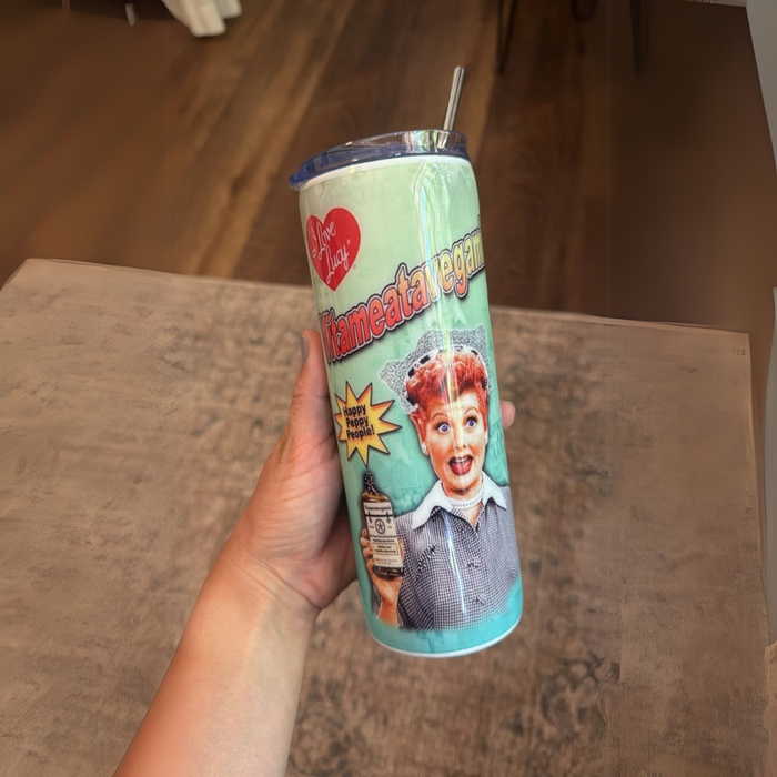 Retro Vitameatavegamin Printed Tumbler