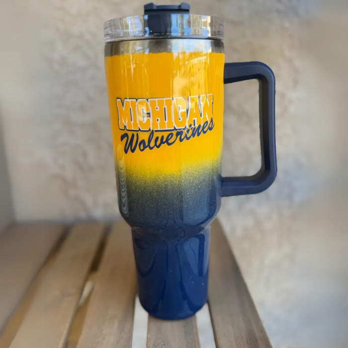 Michigan Wolverines Team Theme Printed Tumbler