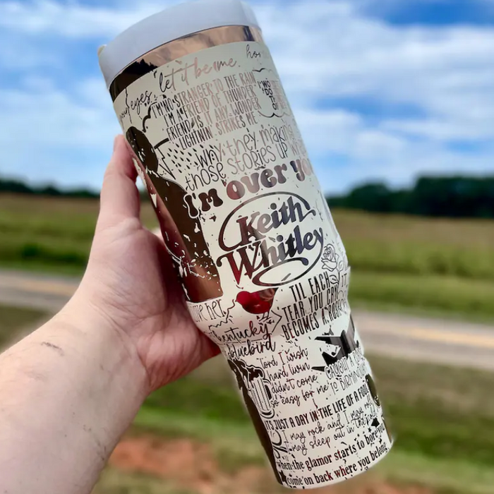 Keith Whitley Tribute 40oz Engraved Stainless Steel Tumbler