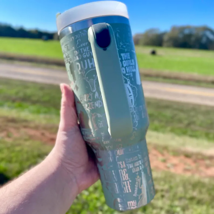 Insulated Stainless Steel Tumbler With Handle And Distinctive Design