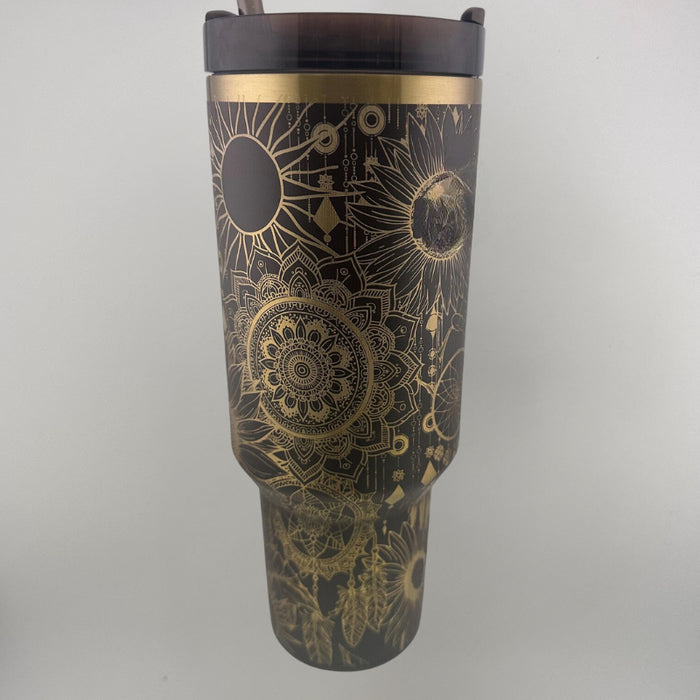 40oz Insulated Tumbler With Sunflower