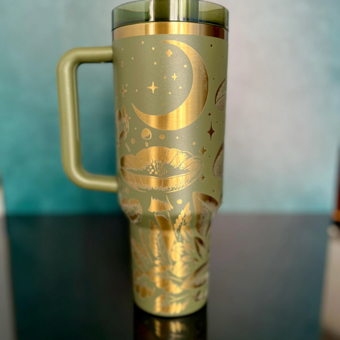 Nature Inspired Customised 40oz Tumbler With Handle