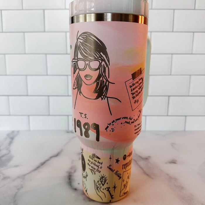 Music Themed 40oz Insulated Tumbler With Handle