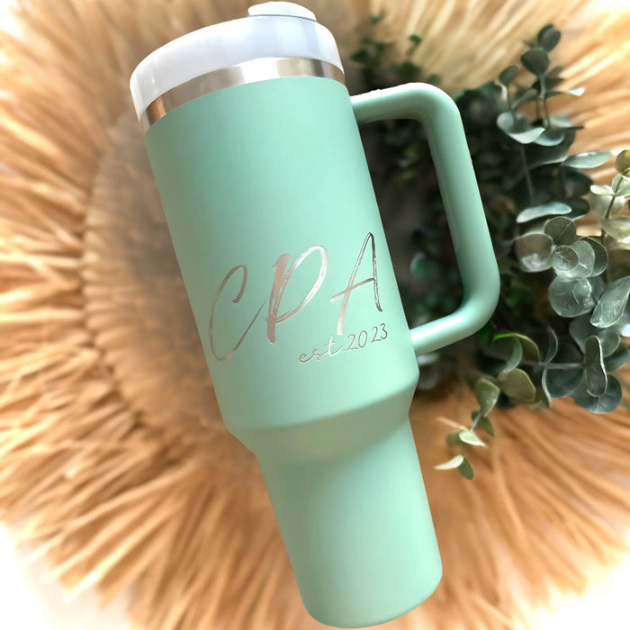 Stylish Custom Name 30oz Tumbler With Handle