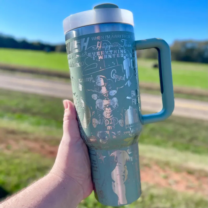 Insulated Stainless Steel Tumbler With Handle And Distinctive Design