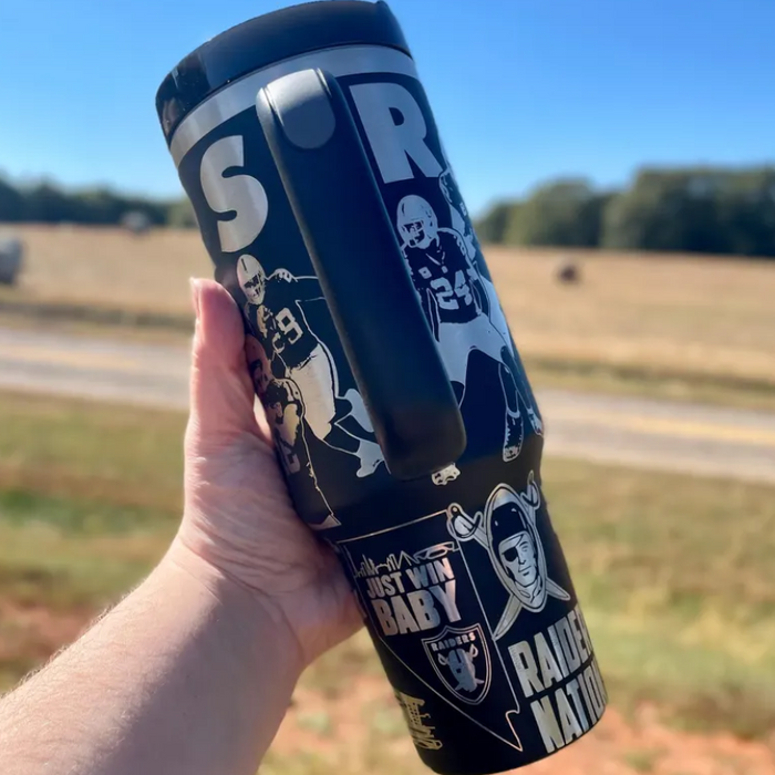 Las Vegas Raiders Engraved Stainless Steel NFL Tumbler