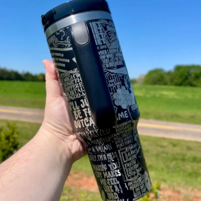 Rap Music Lyrics Inspired 40oz Engraved Tumbler