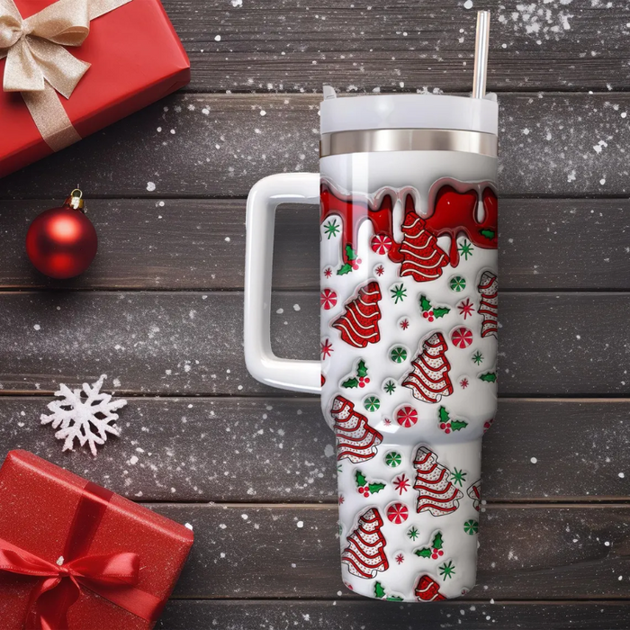 Christmas Tree Printed 40oz Insulated Tumbler