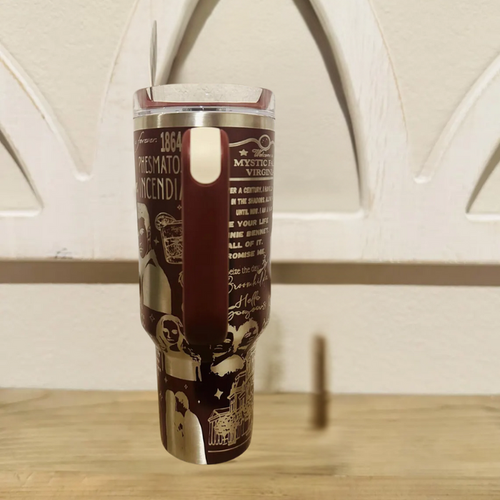 40oz Tumbler With Engraved Gothic Artwork