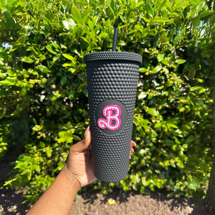 24Oz Textured Studded Tumbler With Straw