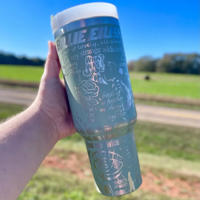 Insulated Stainless Steel Tumbler With Handle And Distinctive Design