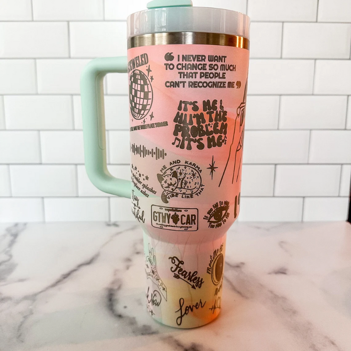 Music Themed 40oz Insulated Tumbler With Handle