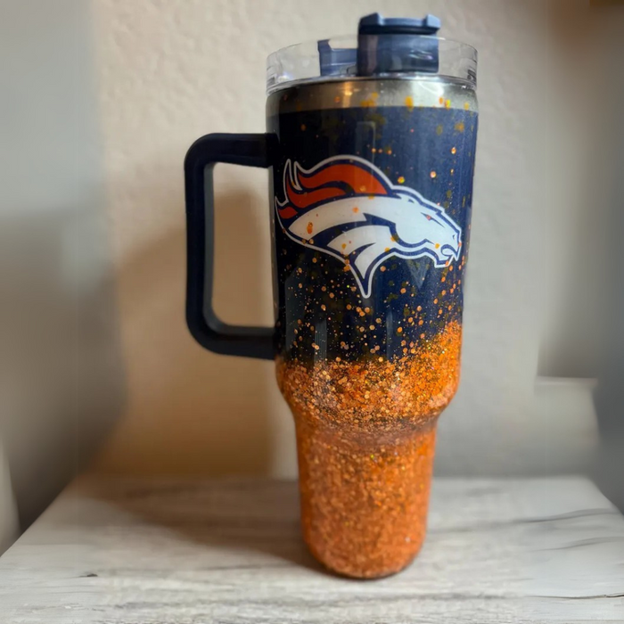 Denver Broncos Football Team Theme Printed Tumbler