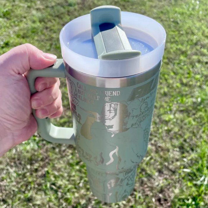 Insulated Stainless Steel Tumbler With Handle And Distinctive Design