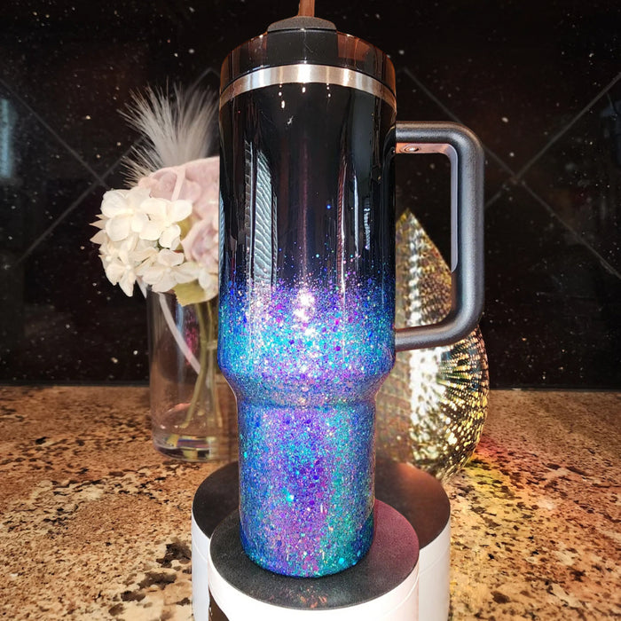 Personalized Glitter Tumbler With Handle