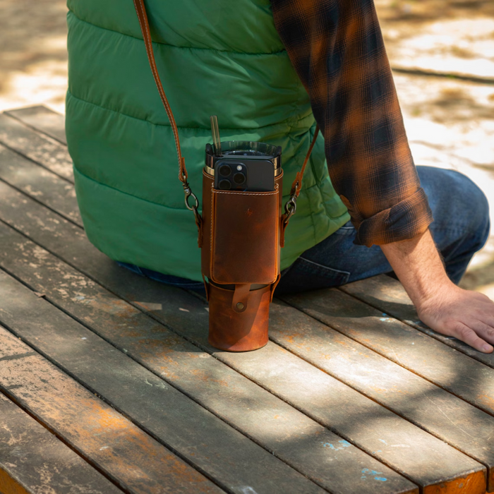 40oz Tumbler Carrier With Strap And Phone Pocket