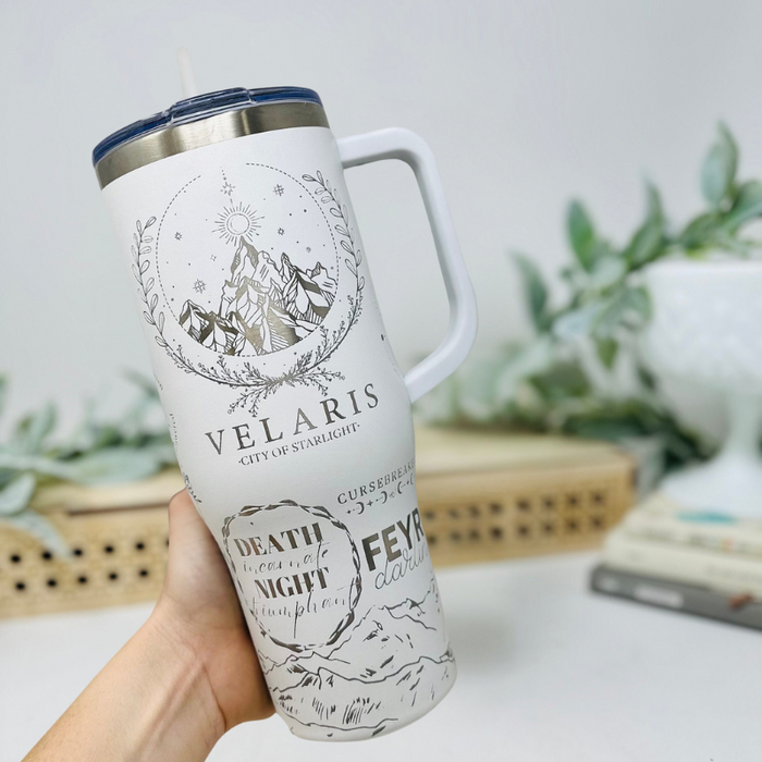 40oz Tumbler With Celestial And Sword Art