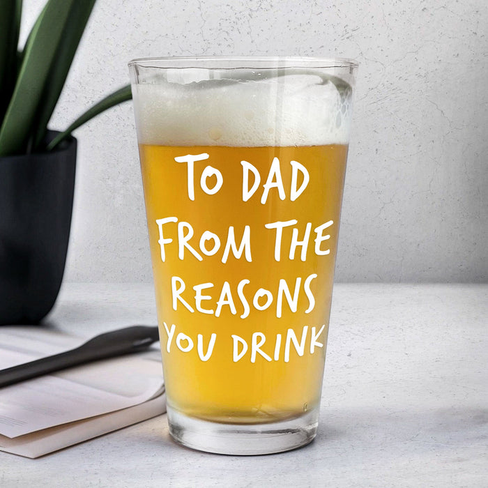 From The Reasons You Drink Fathers Day Gifts For Dad Personalized Glass