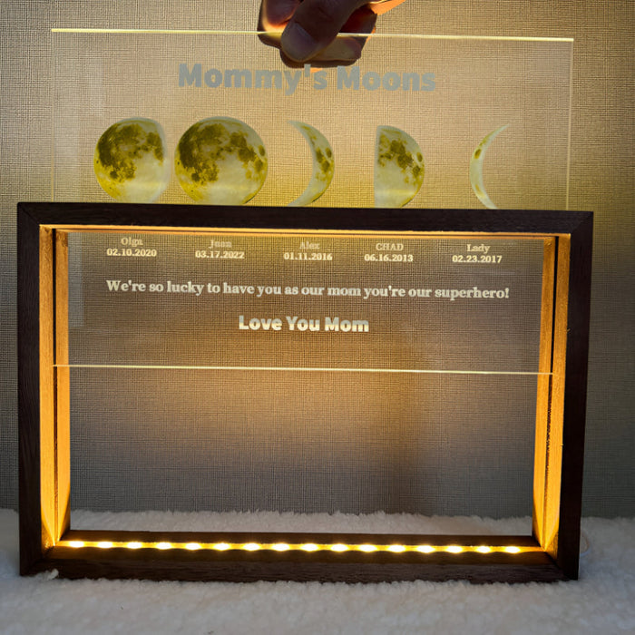 Personalized Moon Phase Display Custom Night Light