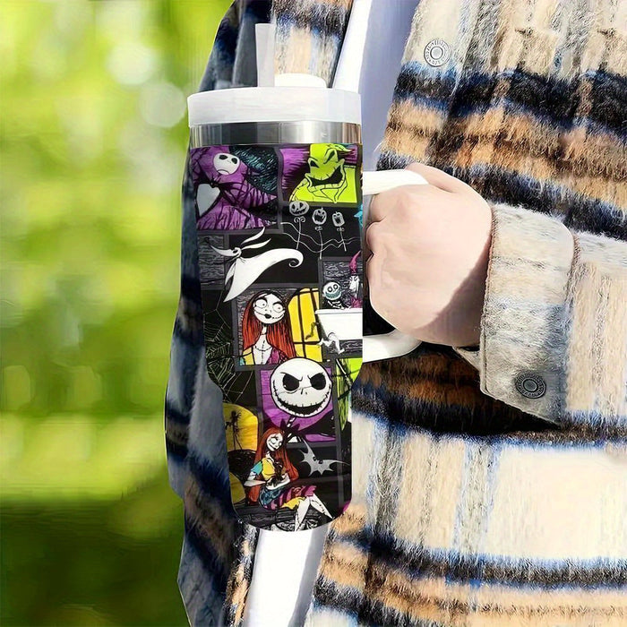 Jack Cartoon Design Tumbler With Lid And Straw