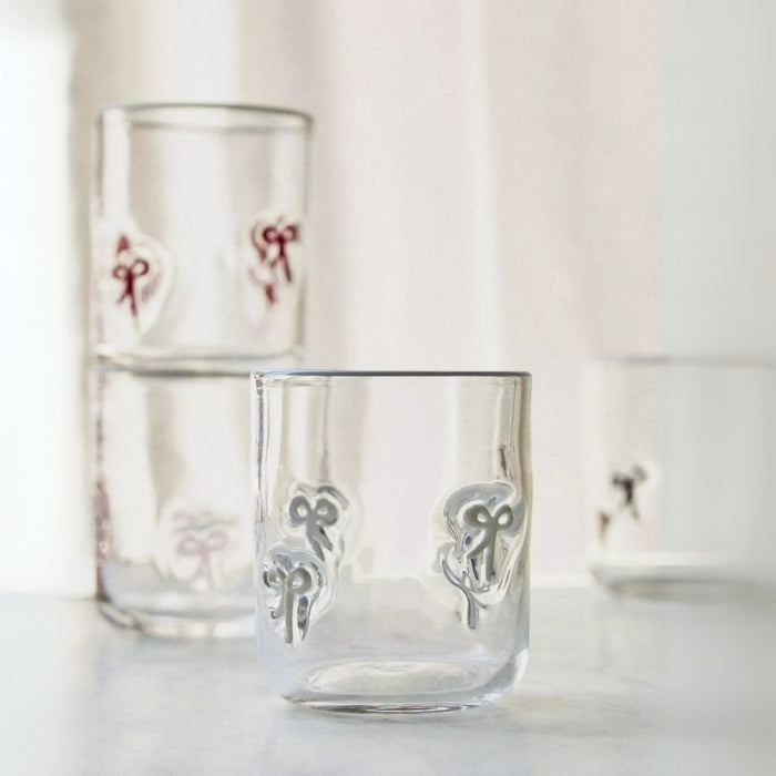 Clear Tumblers With Bow Design