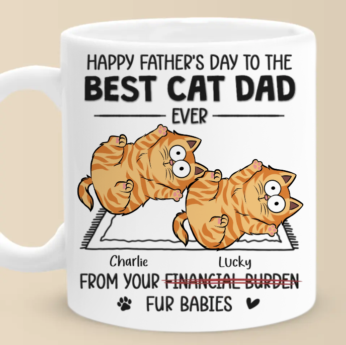 Best Cat And Dad Printed Personalized Custom Mug