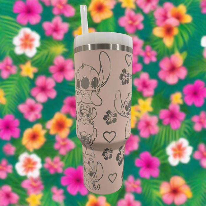 Stitch And Angel Printed 40 Oz Tumbler