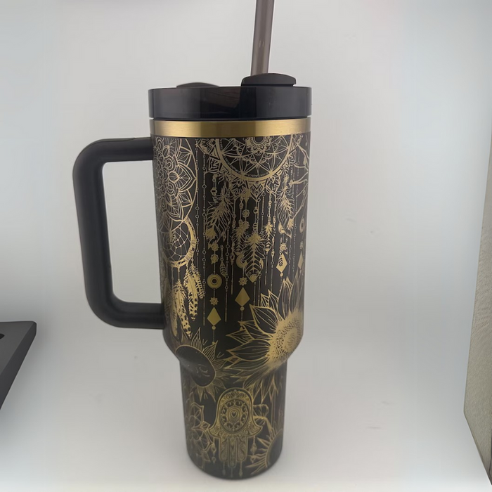 40oz Insulated Tumbler With Sunflower