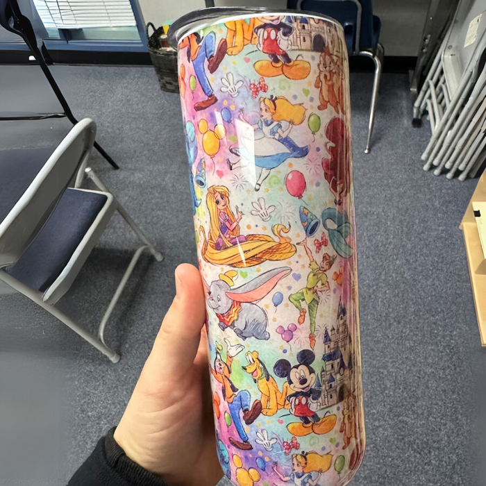 Goofy And Mickey Mouse Cartoon Theme Printed Tumbler