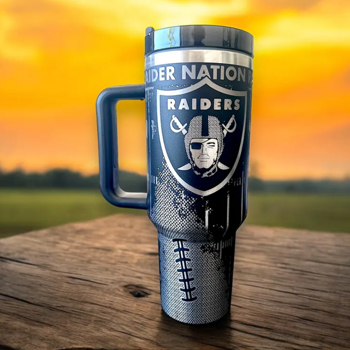 Sleek Laser Engraved Raider Nation Tumbler