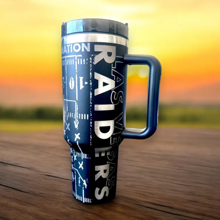 Sleek Laser Engraved Raider Nation Tumbler