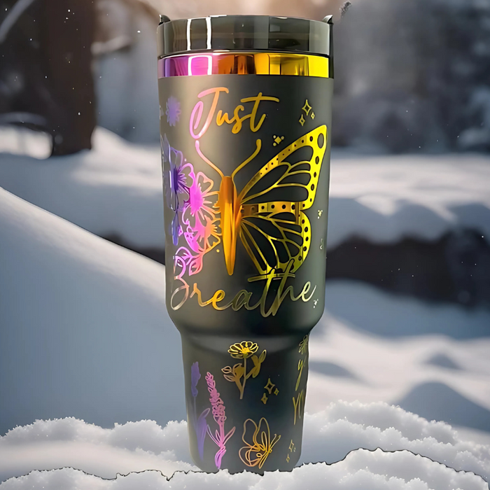 Butterfly Themed 40oz Insulated Tumbler