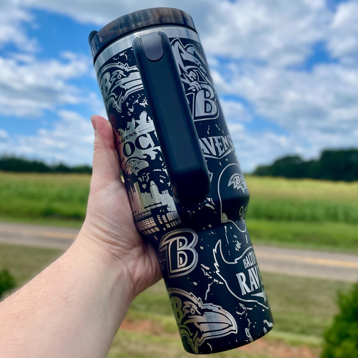 Baltimore Ravens Insulated Tumbler With Handle And Team Graphics