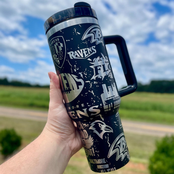 Baltimore Ravens Insulated Tumbler With Handle And Team Graphics