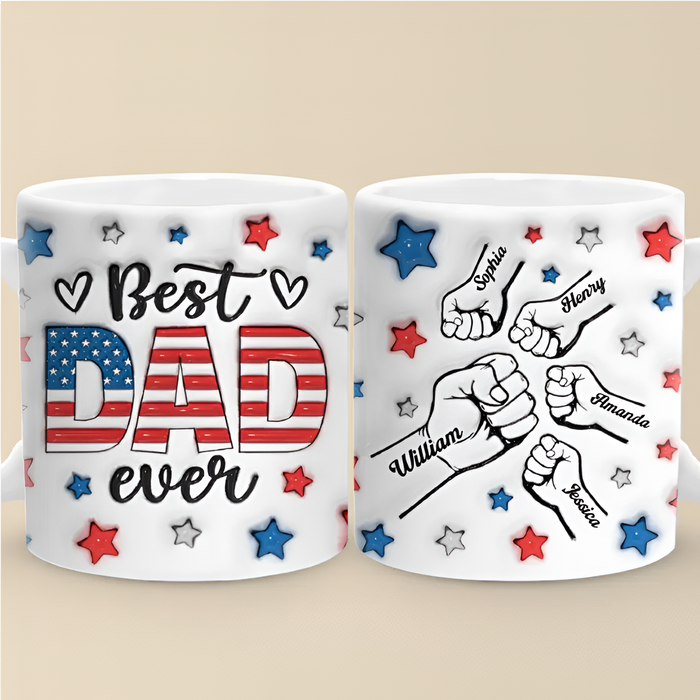 Best Dad Ever Printed Family Personalized Printed Mug