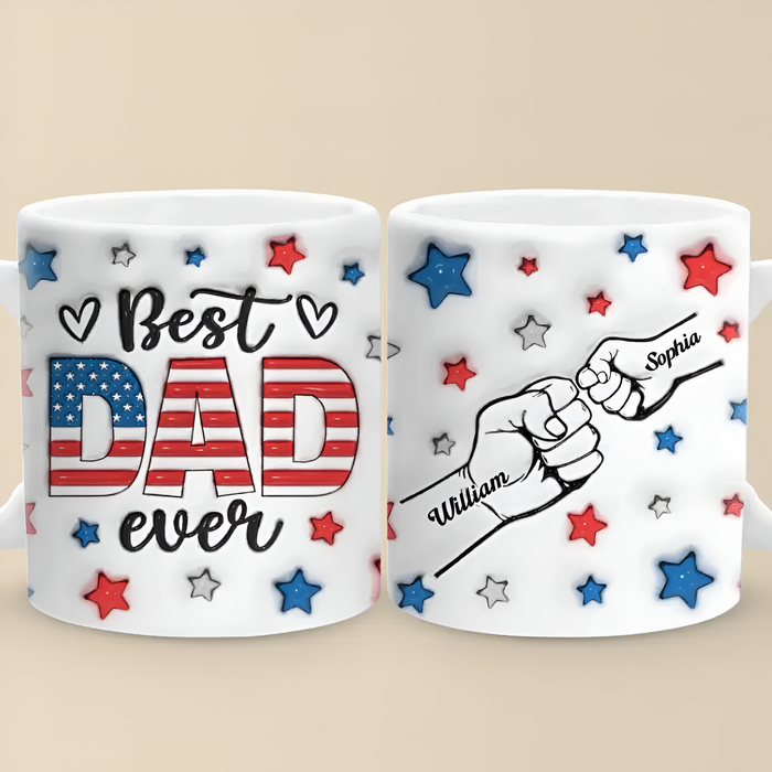 Best Dad Ever Printed Family Personalized Printed Mug